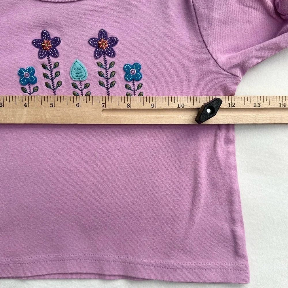 Vintage Y2K Oshkosh B’Gosh Purple Long Sleeve Shirt Flowers 4T Toddler Girl